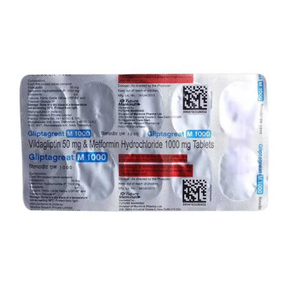 GLIPTAGREAT M 1000 TABLETS