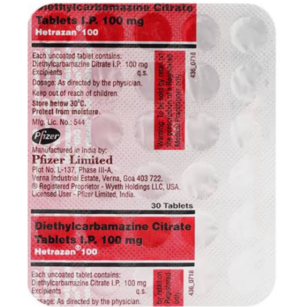 HETRAZAN 100 TABLETS